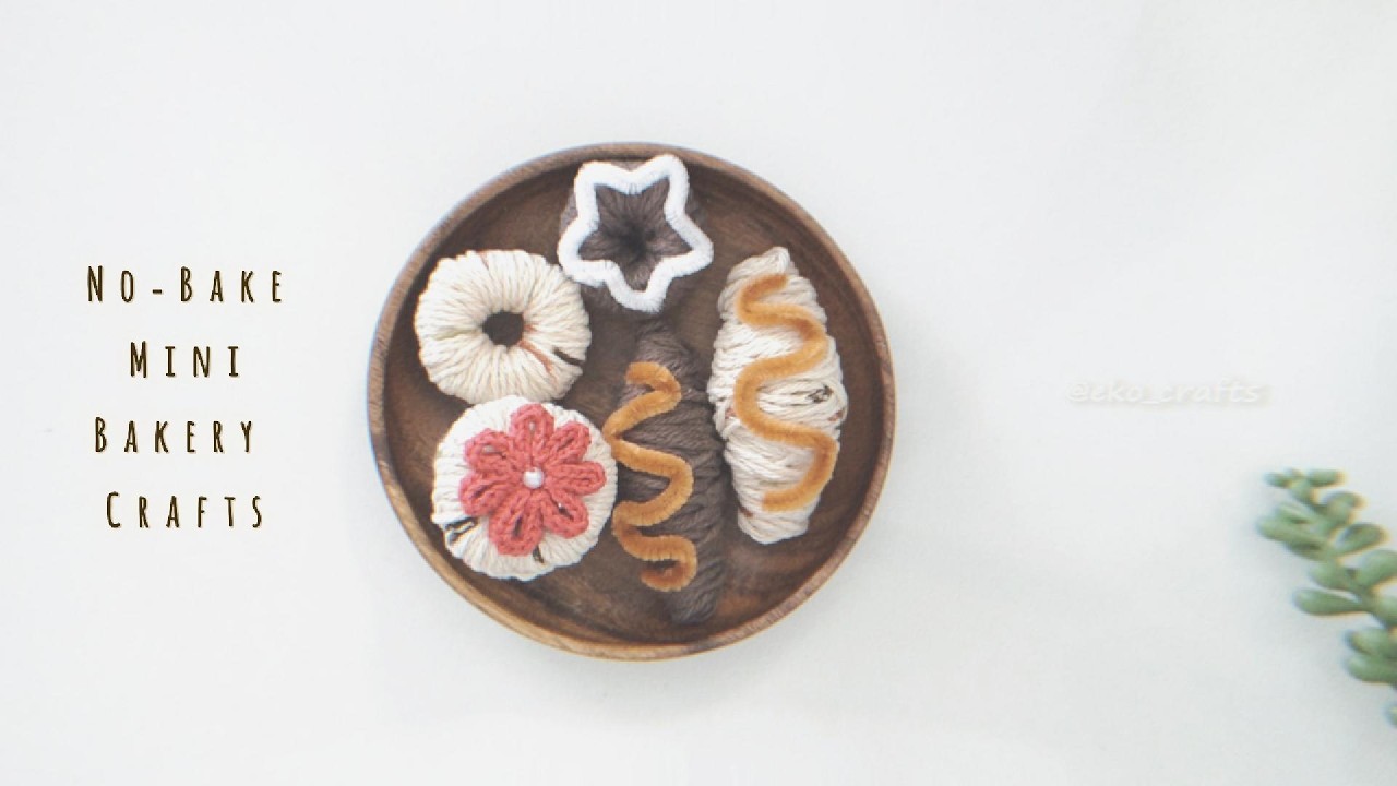 Toilet Paper Core & Yarn Bakery Crafts 🍞✨ | Tiny No‑Bake Pastries