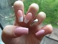 acrylic nails application filing pink and white cjp