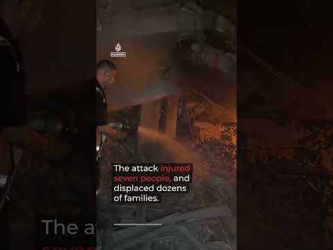 Israeli strikes leave buildings burning in Gaza City | AJ #shorts