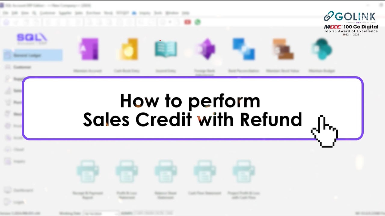 SQL Account | How To Perform Credit Note & Refund Note
