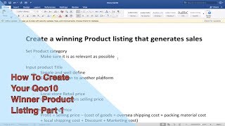 How to create your winning product listing and generate revenue in Qoo10 seller-  Part one.