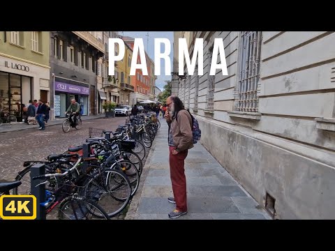 Parma, Itália - Passeio a pé de 4k pela Cidade Velha, Mercado e Piazza Duomo.