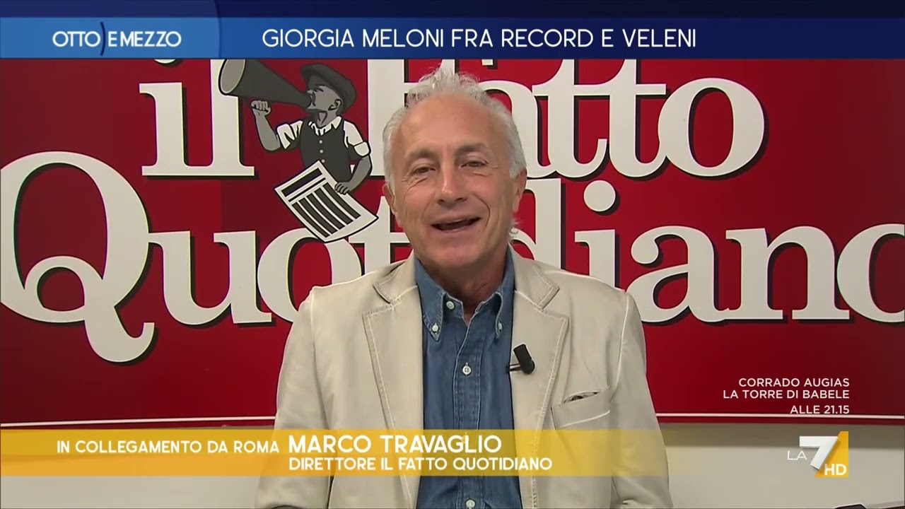 Travaglio: "Meloni estrema destra? E' Rumor, è andreottismo, tira a campare per non tirare le ...