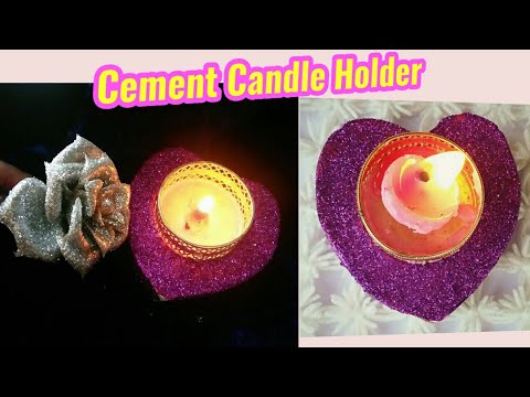 cement candle holder/DIY How to make/heart shape candle holde/handmade/diya holder/artmypassion 21 Video