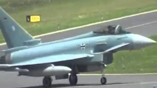 preview picture of video 'Eurofighter der Luftwaffe landet am Flughafen Kassel-Calden'