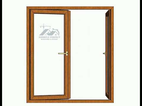 Casement double window- Golden oak Laminate
