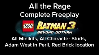LEGO Batman 3 All the Rage Freeplay All Mini Kit Red Brick Characters Adam West Locations