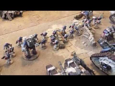 Irons Hands and World Eaters Space Marine Legions vs Orks Turn 1