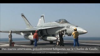 Carrier landing training of U.S. FA-18 Pilots on French Carrier Charles de Gaulle  Military videos