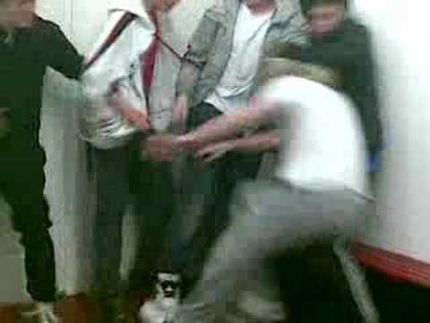 Square man dealing with a slag