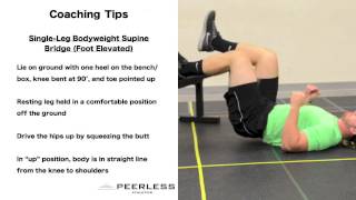 530. Single Leg Bodyweight Supine Bridge (Foot Elevated)