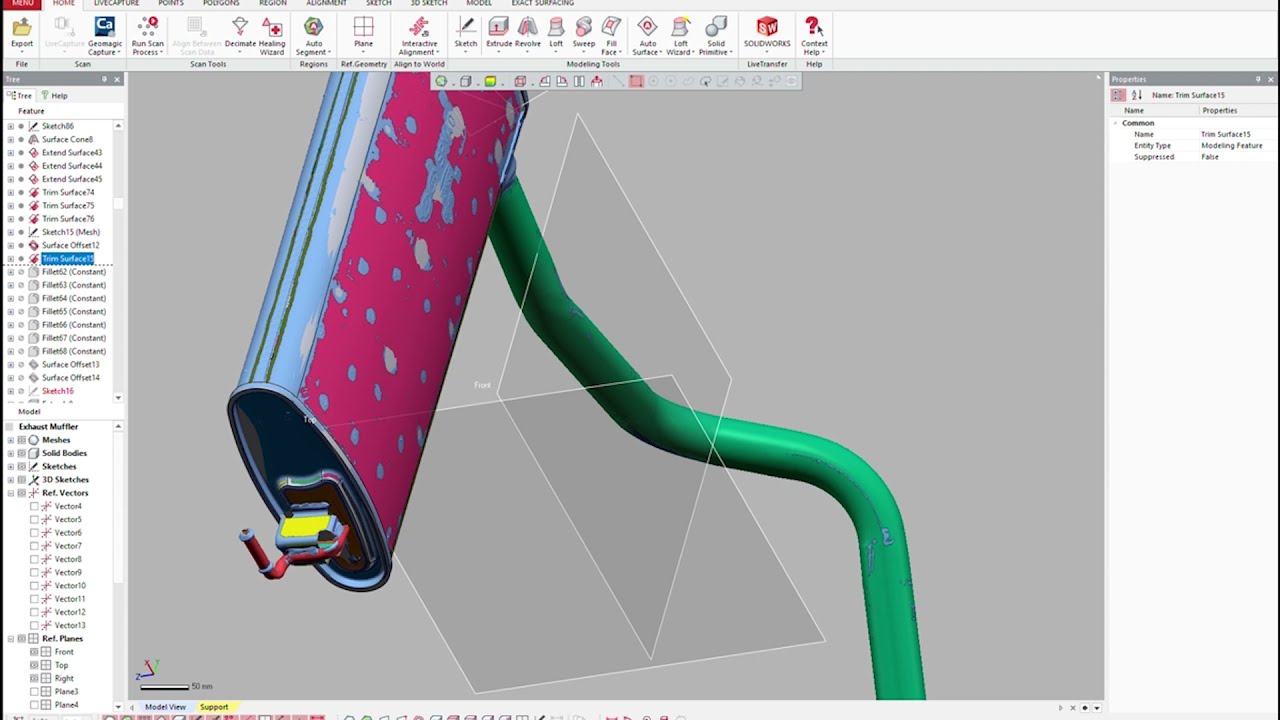 Vehicle Exhaust Pipe Modelling | Reverse Engineering Service | 3D Application
