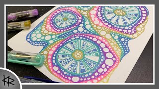 Easy & Fun art with Gel Pens -  Doodle Drawing - 298