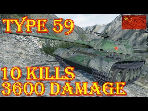 Type 59 10 Kills, 3,6K Damage Mountain Pass World of Tanks