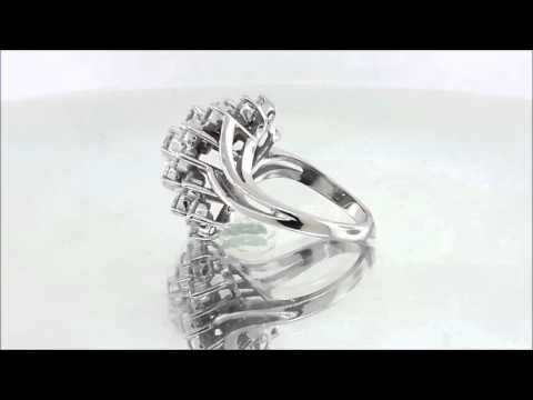 Ladies Diamond Cluster Ring Set in 14k White Gold