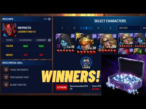 MEPHISTO 43?! Crystal Coupon WINNERS - Marvel Future Fight