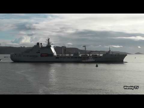 RFA TIDESPRING A136 ENTERS DEVONPORT NAVAL BASE AT DEVILS POINT - 20th December 2019 (Mk 1)