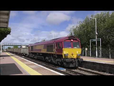 DB Cargo 66028 At Plumpton Working 6O93 Crawley To Newhaven Marine. 02/08/2023