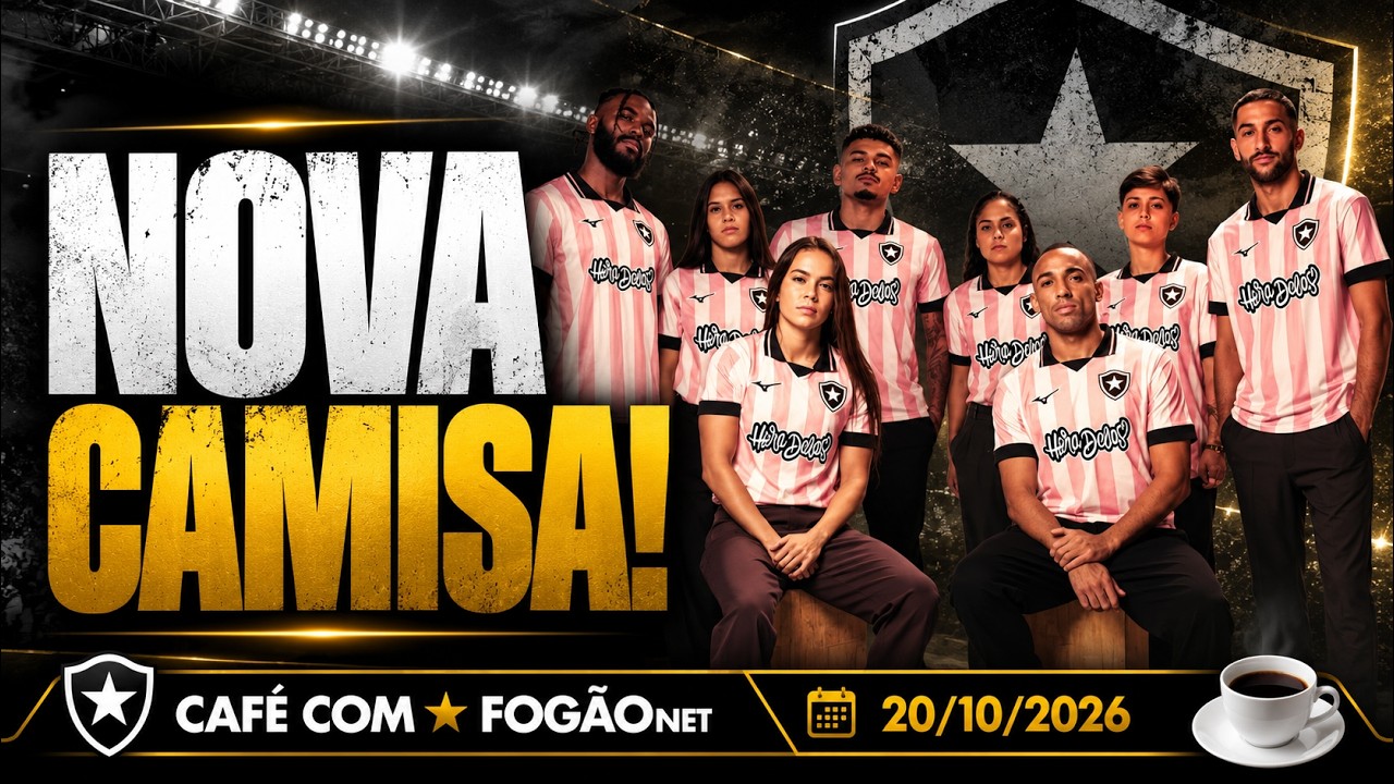 LIVE CAFÉ COM FOGÃONET | Botafogo lança camisa do Outubro Rosa; risco de rebaixamento despenca