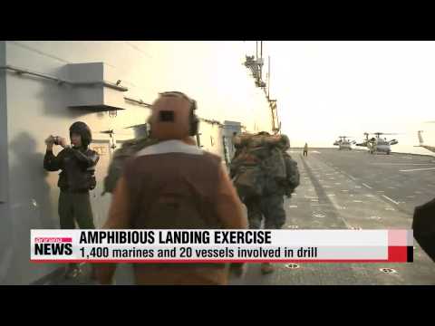 Large-scale amphibious landing exercise held off Korea′s southeast coast   ′전쟁 승
