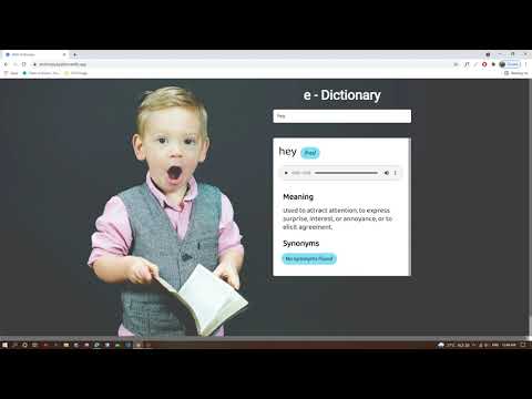 Dictionary Website Preview Using Html Css And Javascript Using Api