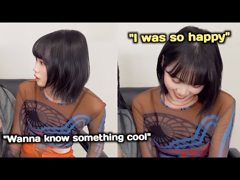 CHAEWON is so happy to tell this to her members (EUNCHAE and YUNJIN can't believe)