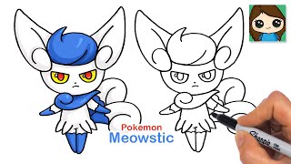 How to Draw Meowstic | Pokemon
