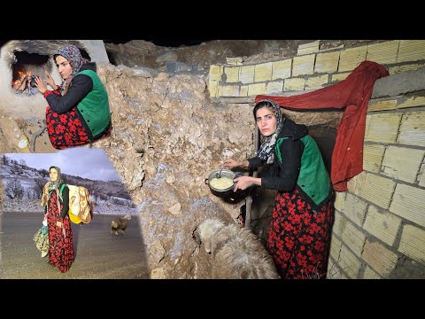 Inside a Freezing Cave ❄️ An Iranian Nomadic Mother’s Reality