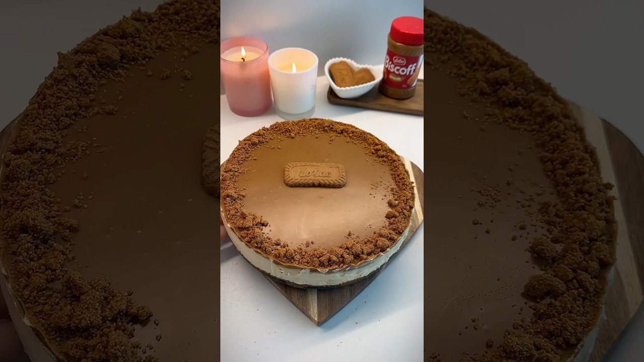 BISCOFF NO-BAKE CHEESECAKE 🤎 #baking #biscoff #cake #cheesecake #recipe