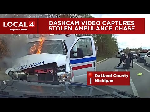 Chase, crash, spin-out: Video of ambulance stolen with patient, paramedic inside in Oakland County
