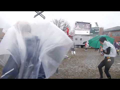 Horrible Weather at Hopkinton - the start athletes' village - Boston Marathon 2018