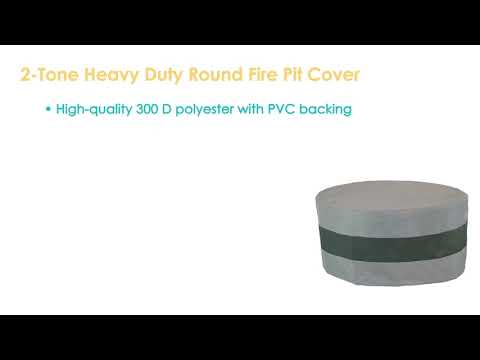 Ultimate Patio Round 2-Tone Outdoor Fire Pit Cover - Gray/Green Stripe Information Video