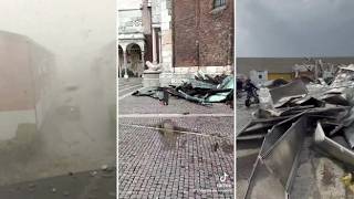 Grandine, raffiche di vento violentissime e vortici: il video della tempesta che ha colpito Cremona