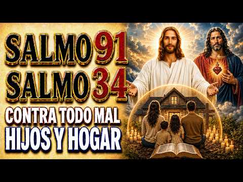 ORACIÓN PODEROSA SALMO 91 Y SALMO 34| CONTRA TODO MAL, OSCURIDAD Y PELIGRO, PROTECCIÓN HIJOS Y HOGAR