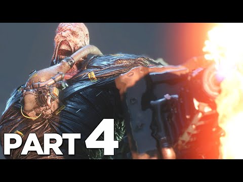 FIRST NEMESIS BOSS FIGHT in RESIDENT EVIL 3 REMAKE Walkthrough Gameplay Part 4 (RE3 NEMESIS)