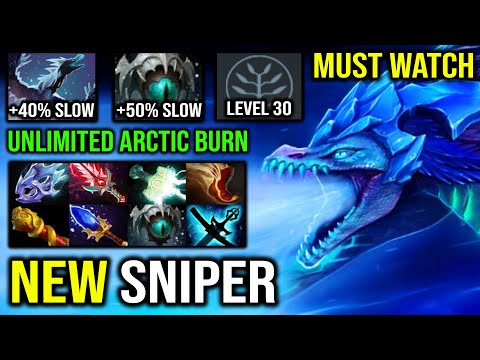 MUST WATCH New Machine Gun 100% Crit + Unlimited Arctic Burn LVL 30 Winter Wyvern 7.29c Carry DotA 2