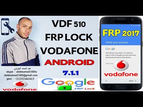VDF 510 FRP LOCK bypass google account VODAFONE  E8 ANDROID 7.1.1