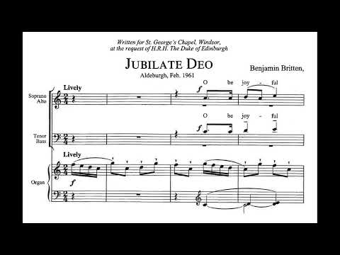 Britten, Benjamin (1913 - 1976) Jubilate Deo In C for mixed choir and organ