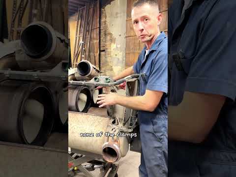 Improper DPF install cause exhaust gas leak #mechanic #dpf