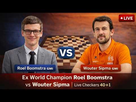 Ex World Champion Roel Boomstra vs Wouter Sipma | Live Checkers 40+1