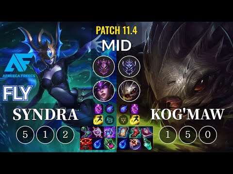 AF Fly Syndra vs Kog'Maw Mid - KR Patch 11.4