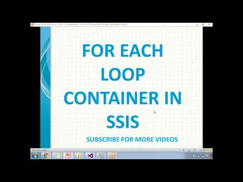 Foreach Loop Container in SSIS