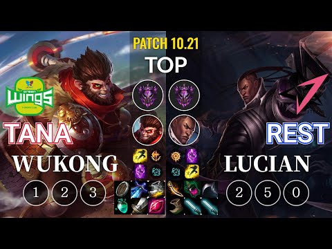 JAG TaNa Wukong vs JT Rest Lucian Top - KR Patch 10.21