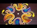 Creative ducks/வாத்து kolam for pongal - simple rangoli with 7x4 dots - beautiful sankranthi muggulu