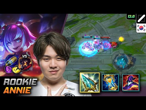 Rookie Mid Annie Build Rod of Ages First Strike - Rookie Annie Match Highlight - LOL KR 13.6