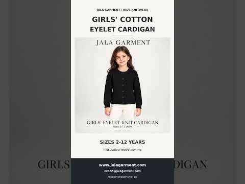 Black Eyelet-Knit Button-Front Cardigan video 6