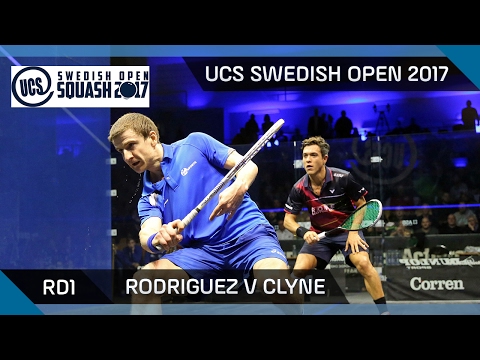 Squash: Rodriguez v Clyne - UCS Swedish Open 2017 Rd1 Highlights