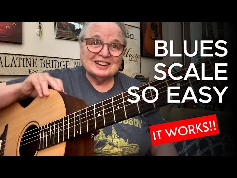 Learn EASY Blues Scale! ** ADD 2 Notes **  Acoustic Blues Lesson #guitarlesson  (Sheeran by Lowden)