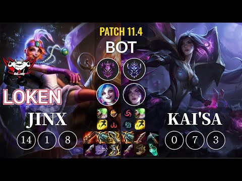 JDG LokeN Jinx vs Kai'Sa Bot - KR Patch 11.4