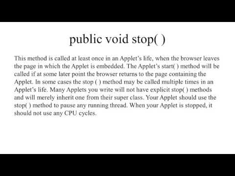 Applet Life Cycle Method Example Hindi